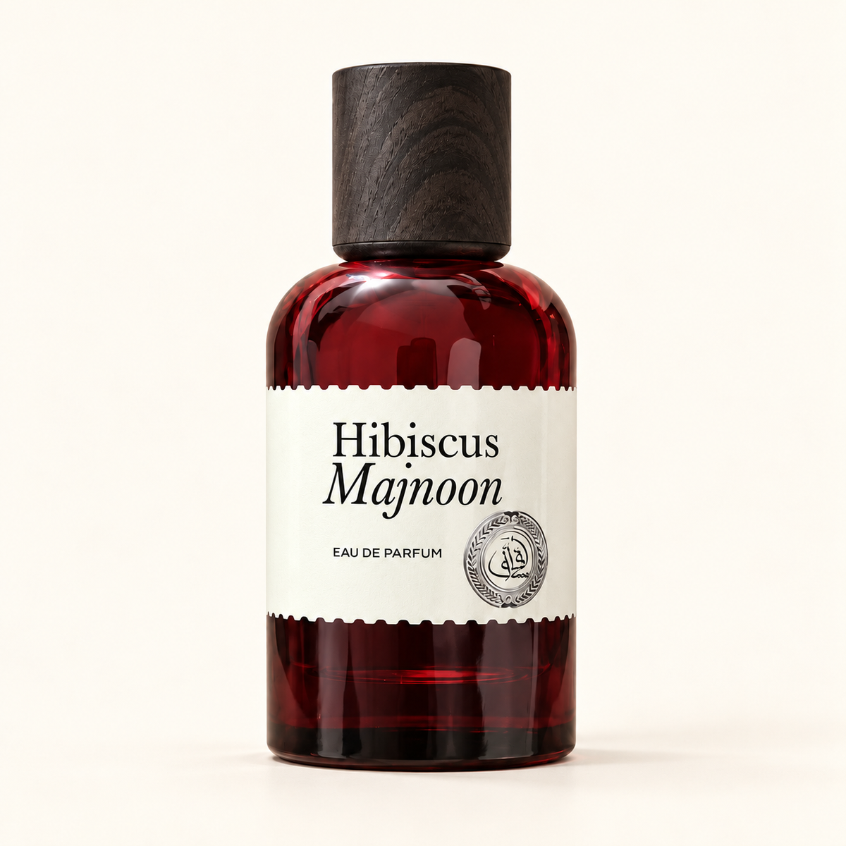 Hibiscus Majnoon eau de parfum mixte 100 ml – flacon sur fond ivoire