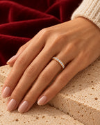 Simple rose-tone band worn — AI-generated styled image