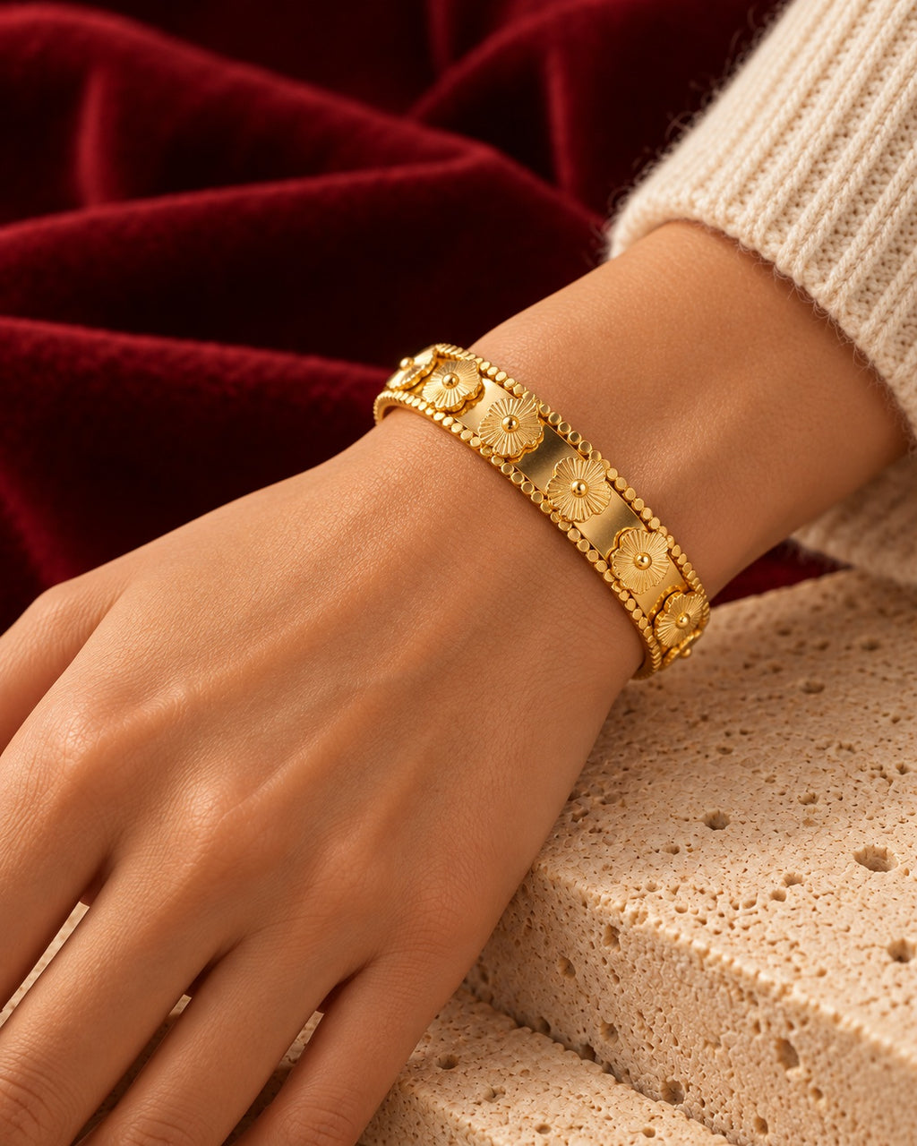 Marta bangle worn — AI-generated styled image