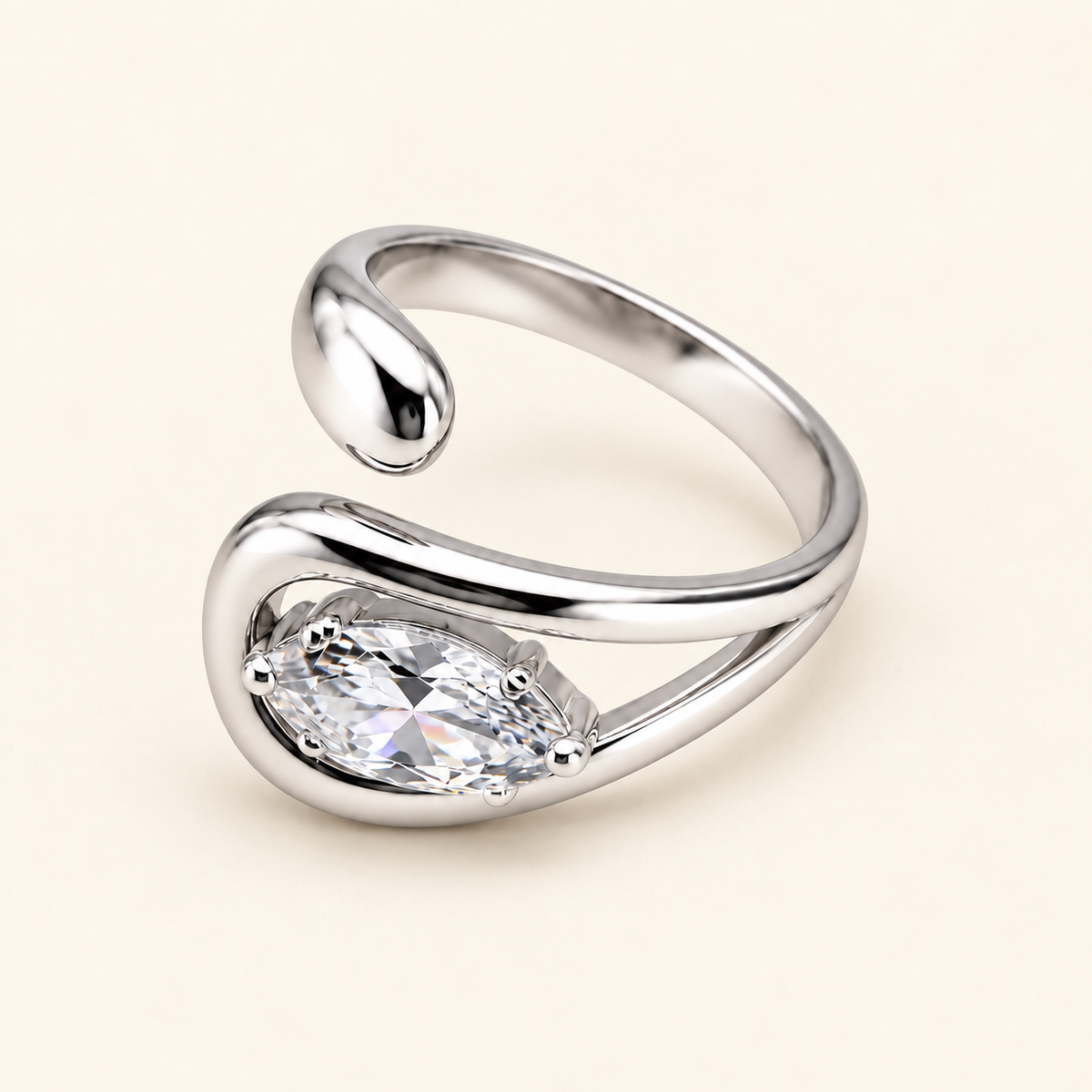 Cascada ring on an ivory background