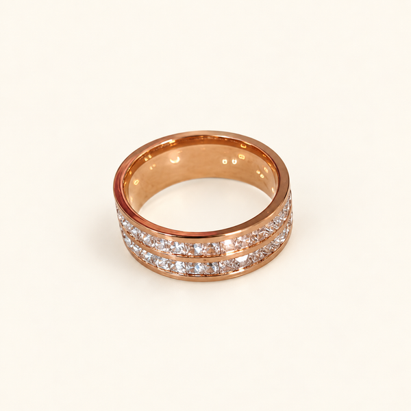 Roségoldfarbener Doppelring