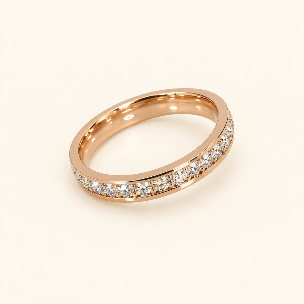 Simple rose-tone band on an ivory background