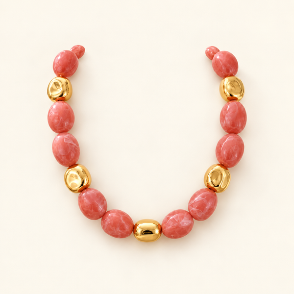 Halskette in Rosa und Gold