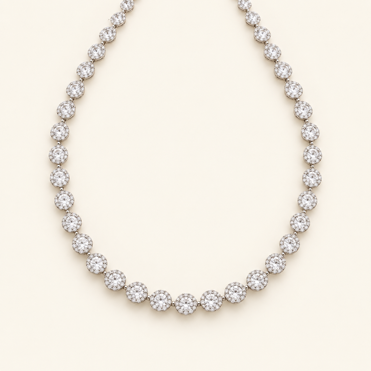 Lucille necklace on an ivory background