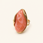 Bague ajustable Soline sur fond ivoire