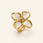 Flora ring on an ivory background