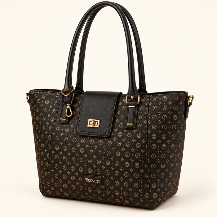 Borsa tote con monogramma — Nero