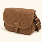 Sac camel monogrammé sur fond ivoire