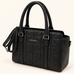 Sac géométrique noir — fond ivoire